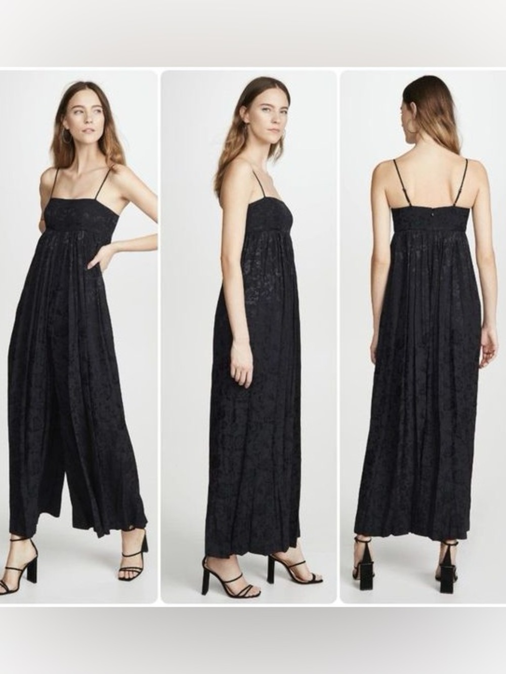 Staud Black Jacquard Jumpsuit